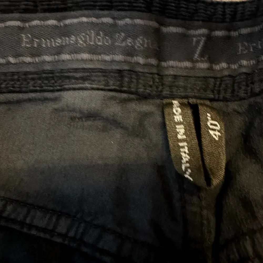 Ermenegildo Zegna Straight 5 Pocket Jean 100% Cotton Made In Italy Black 40